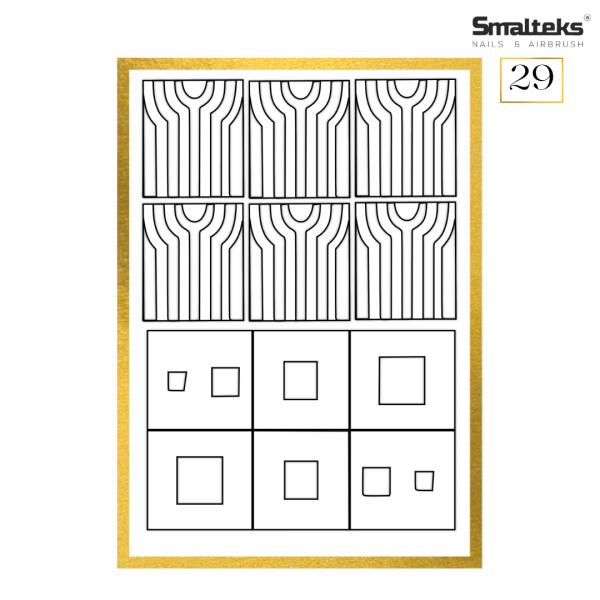 Plantilla para aerografía y diseño de uñas Smalteks 29