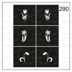 Plantilla para aerografía y diseño de uñas Nº 290