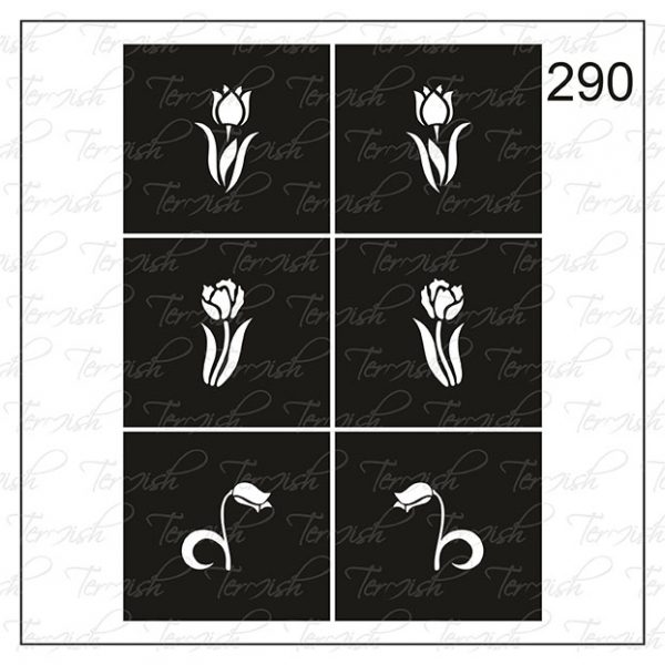 Plantilla para aerografía y diseño de uñas Nº 290
