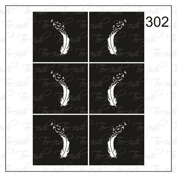 Plantilla para aerografía y diseño de uñas Nº 302