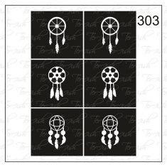 Plantilla para aerografía y diseño de uñas Nº 303