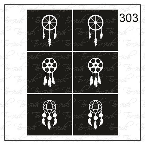Plantilla para aerografía y diseño de uñas Nº 303