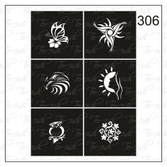 Plantilla para aerografía y diseño de uñas Nº 306
