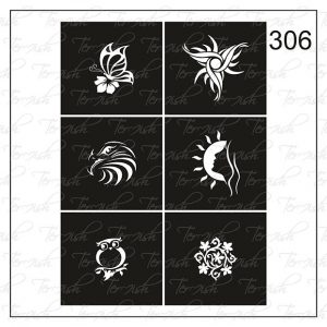 Plantilla para aerografía y diseño de uñas Nº 306