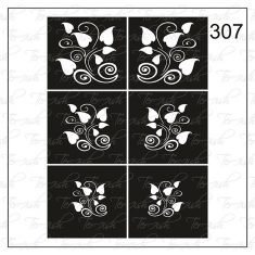 Plantilla para aerografía y diseño de uñas Nº 307
