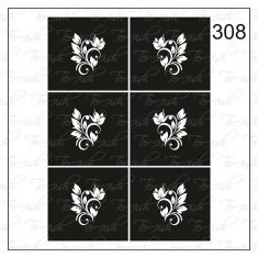 Plantilla para aerografía y diseño de uñas Nº 308