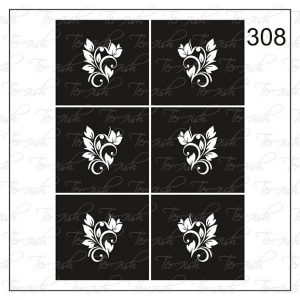Plantilla para aerografía y diseño de uñas Nº 308
