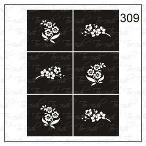 Plantilla para aerografía y diseño de uñas Nº 309