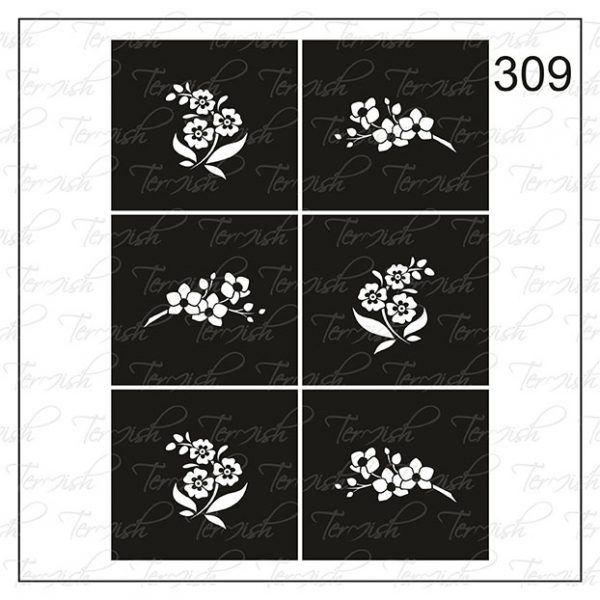 Plantilla para aerografía y diseño de uñas Nº 309