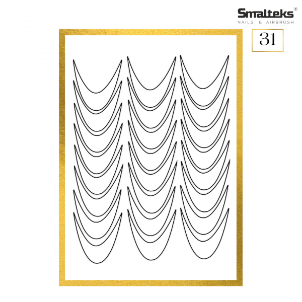 Plantilla para aerografía y diseño de uñas Smalteks 31
