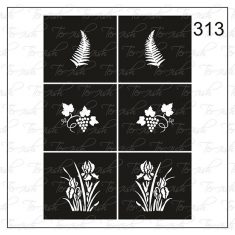 Plantilla para aerografía y diseño de uñas Nº 313
