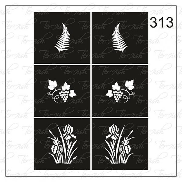 Plantilla para aerografía y diseño de uñas Nº 313