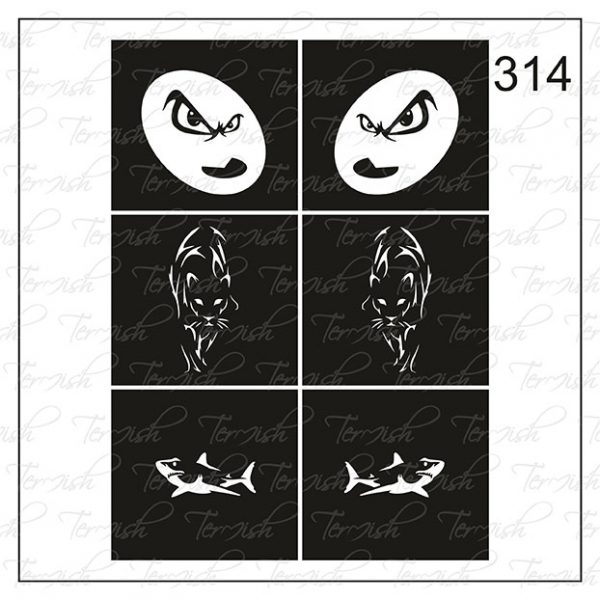 Plantilla para aerografía y diseño de uñas Nº 314