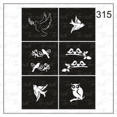 Plantilla para aerografía y diseño de uñas Nº 315