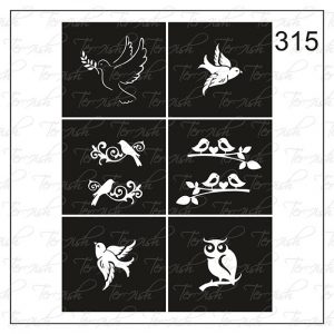 Plantilla para aerografía y diseño de uñas Nº 315