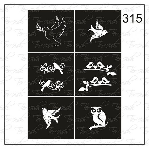 Plantilla para aerografía y diseño de uñas Nº 315