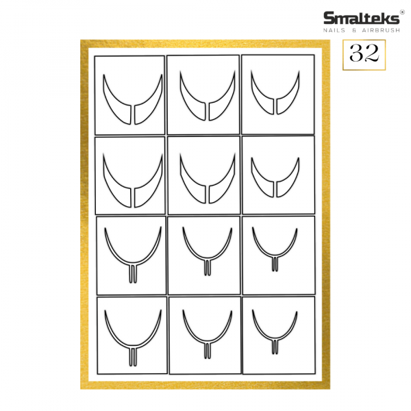 Plantilla para aerografía y diseño de uñas Smalteks 32