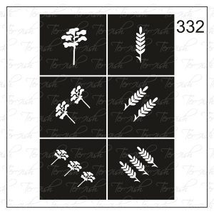 Plantilla para aerografía y diseño de uñas Nº 332