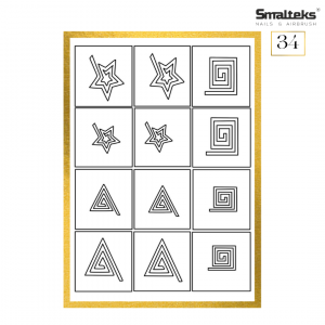 Plantilla para aerografía y diseño de uñas Smalteks 34