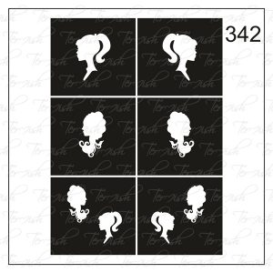 Plantilla para aerografía y diseño de uñas Nº 342