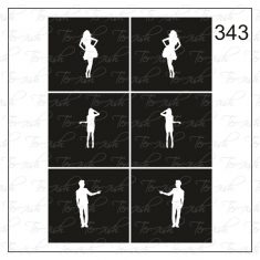 Plantilla para aerografía y diseño de uñas Nº 343