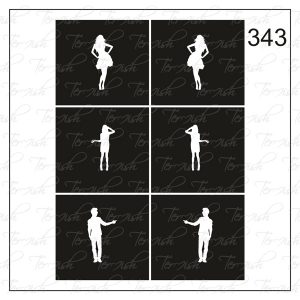 Plantilla para aerografía y diseño de uñas Nº 343