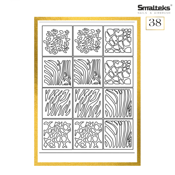 Plantilla para aerografía y diseño de uñas Smalteks 38