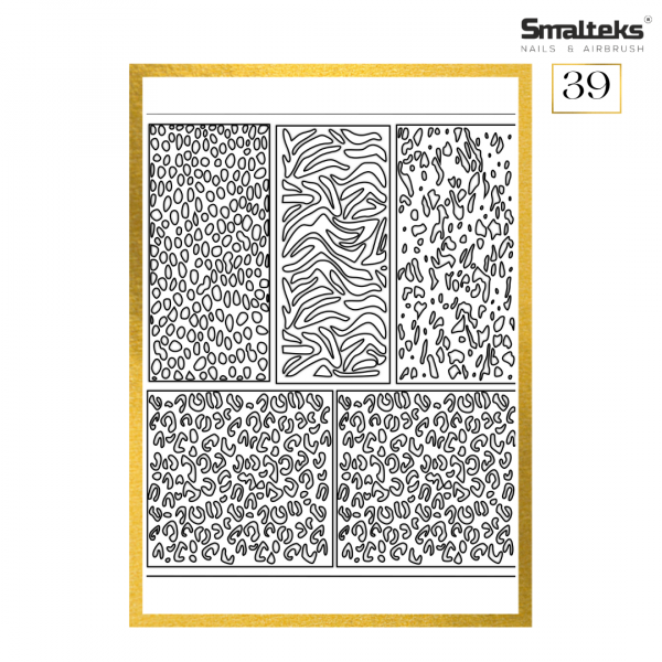 Plantilla para aerografía y diseño de uñas Smalteks 39