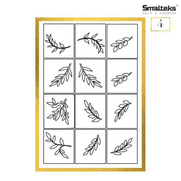 Plantilla para aerografía y diseño de uñas Smalteks 04