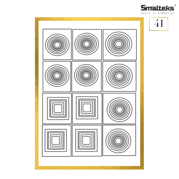 Plantilla para aerografía y diseño de uñas Smalteks 41