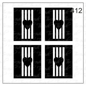 Plantilla para aerografía y diseño de uñas Nº 412