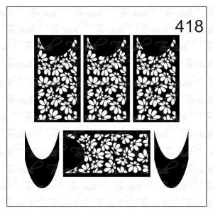 Plantilla para aerografía y diseño de uñas Nº 418