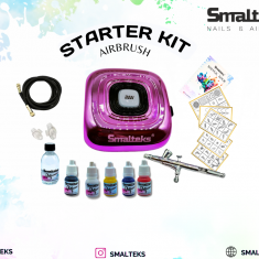 Kit Start completo aerografía en manicura fucsia Smalteks