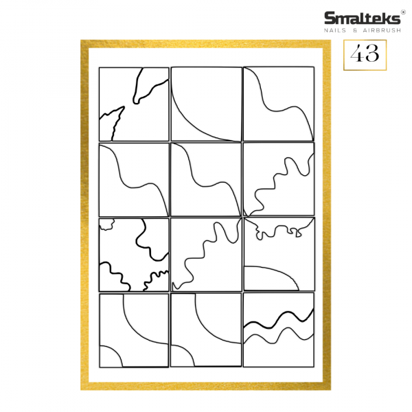 Plantilla para aerografía y diseño de uñas Smalteks 43