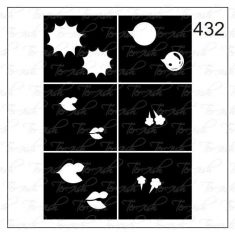 Plantilla para aerografía y diseño de uñas Nº 432