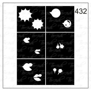 Plantilla para aerografía y diseño de uñas Nº 432