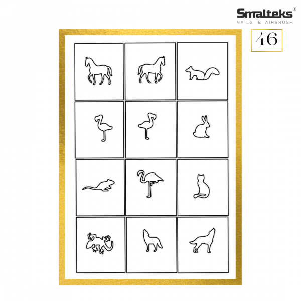 Plantilla para aerografía y diseño de uñas Smalteks 46