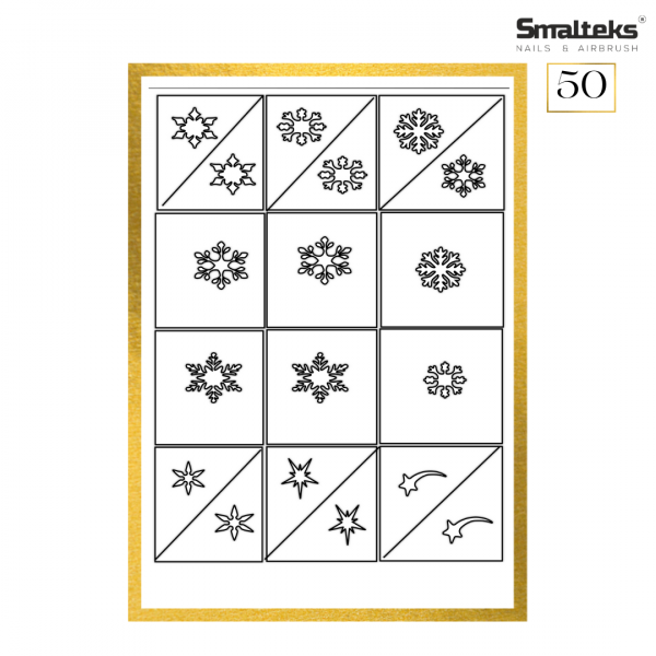 Plantilla para aerografía y diseño de uñas Smalteks 50