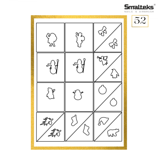 Plantilla para aerografía y diseño de uñas Smalteks 52