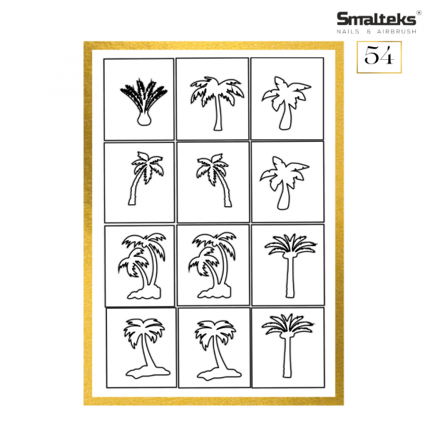 Plantilla para aerografía y diseño de uñas Smalteks 54