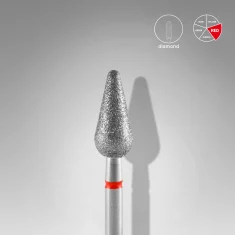 Fresa manicura Diamante «Pera Redondeada» 5mm Staleks #38 SKU: FA101R050/12