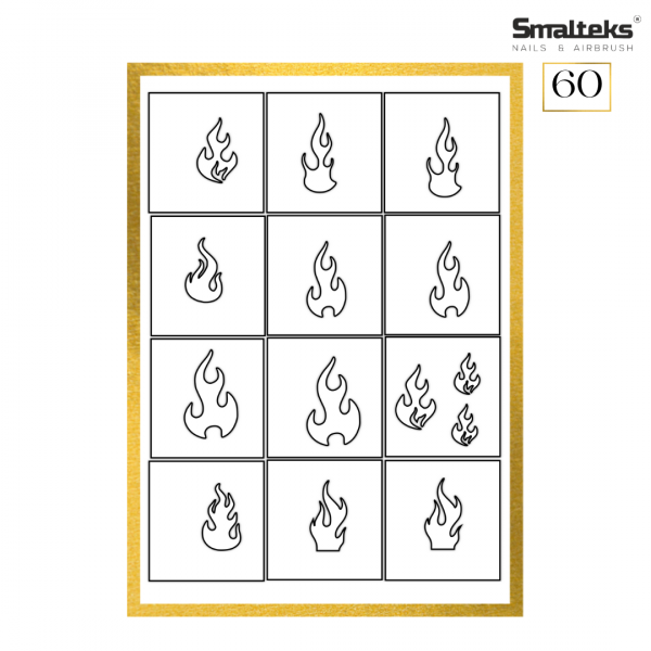 Plantilla para aerografía y diseño de uñas Smalteks 60