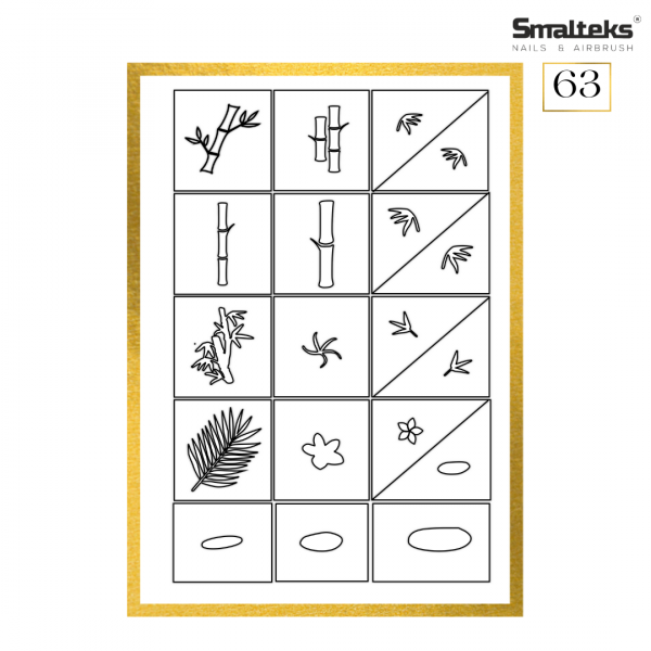 Plantilla para aerografía y diseño de uñas Smalteks 63
