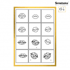 Plantilla para aerografía y diseño de uñas Smalteks 64