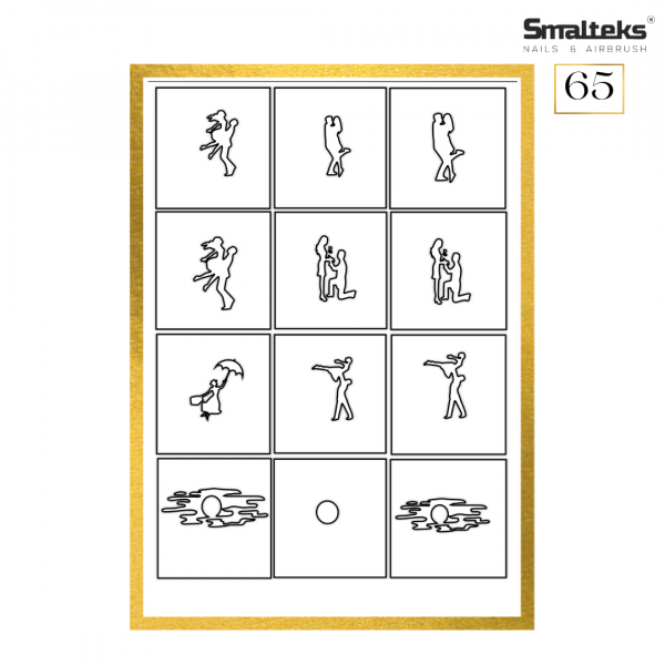 Plantilla para aerografía y diseño de uñas Smalteks 65