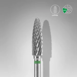 Fresa retirada de Carburo para uñas Verde Maíz EXPERT Diámetro De La Cabeza 4mm / Parte De Trabajo 14mm Staleks #14 SKU: FT90G040/14