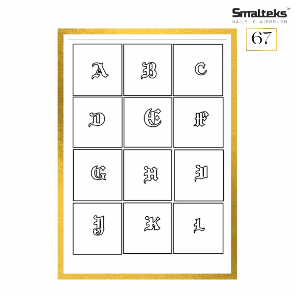Plantilla para aerografía y diseño de uñas Smalteks 67