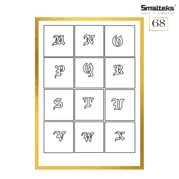 Plantilla para aerografía y diseño de uñas Smalteks 68