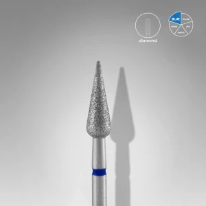 Fresa Manicura Punta Diamante, «Pera Puntiaguda» 4mm Staleks #24 SKU: FA100B040/12