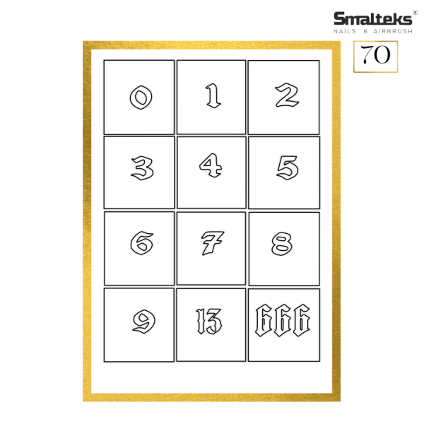 Plantilla para aerografía y diseño de uñas Smalteks 70